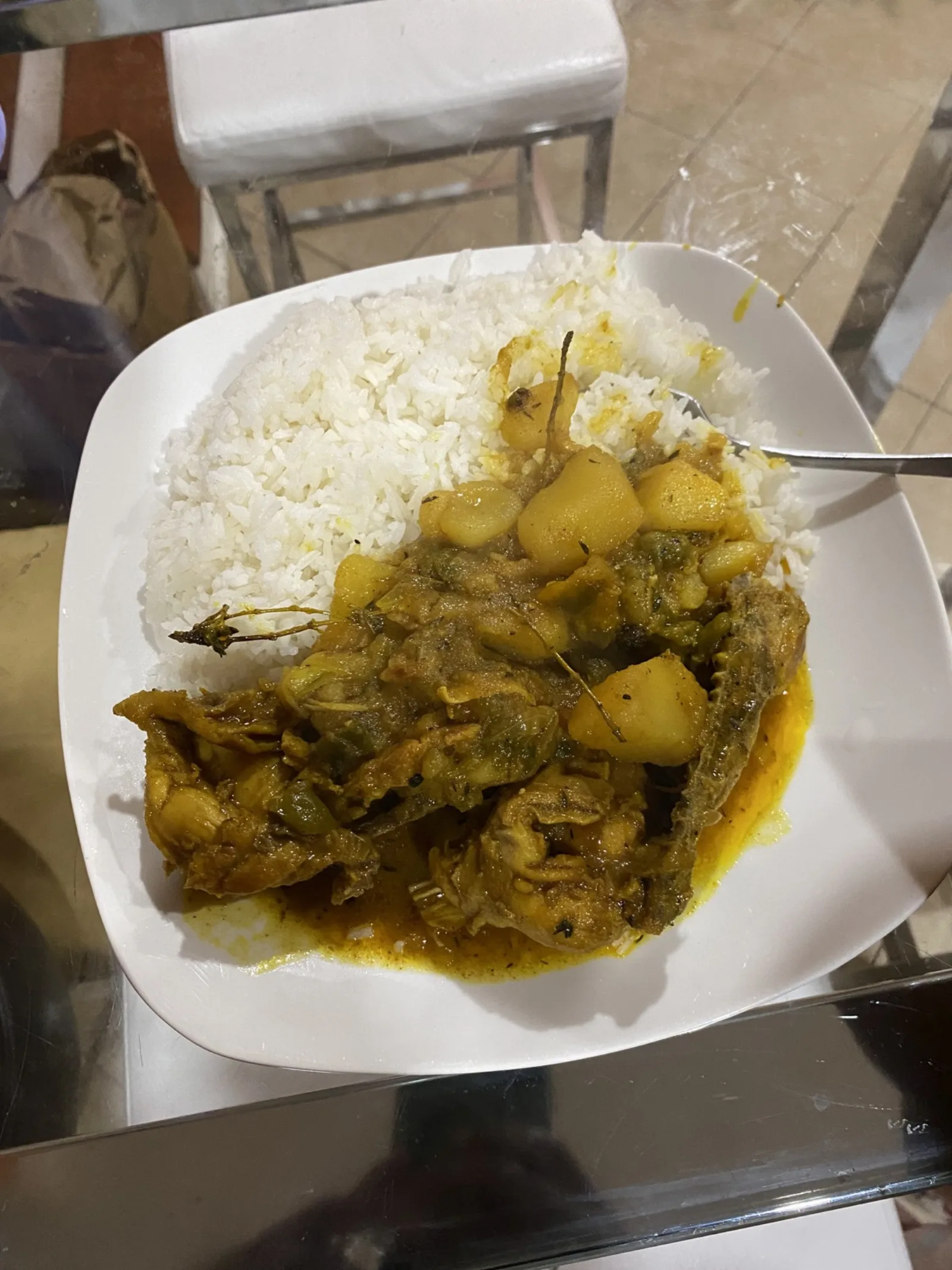 Curry chicken with rice
