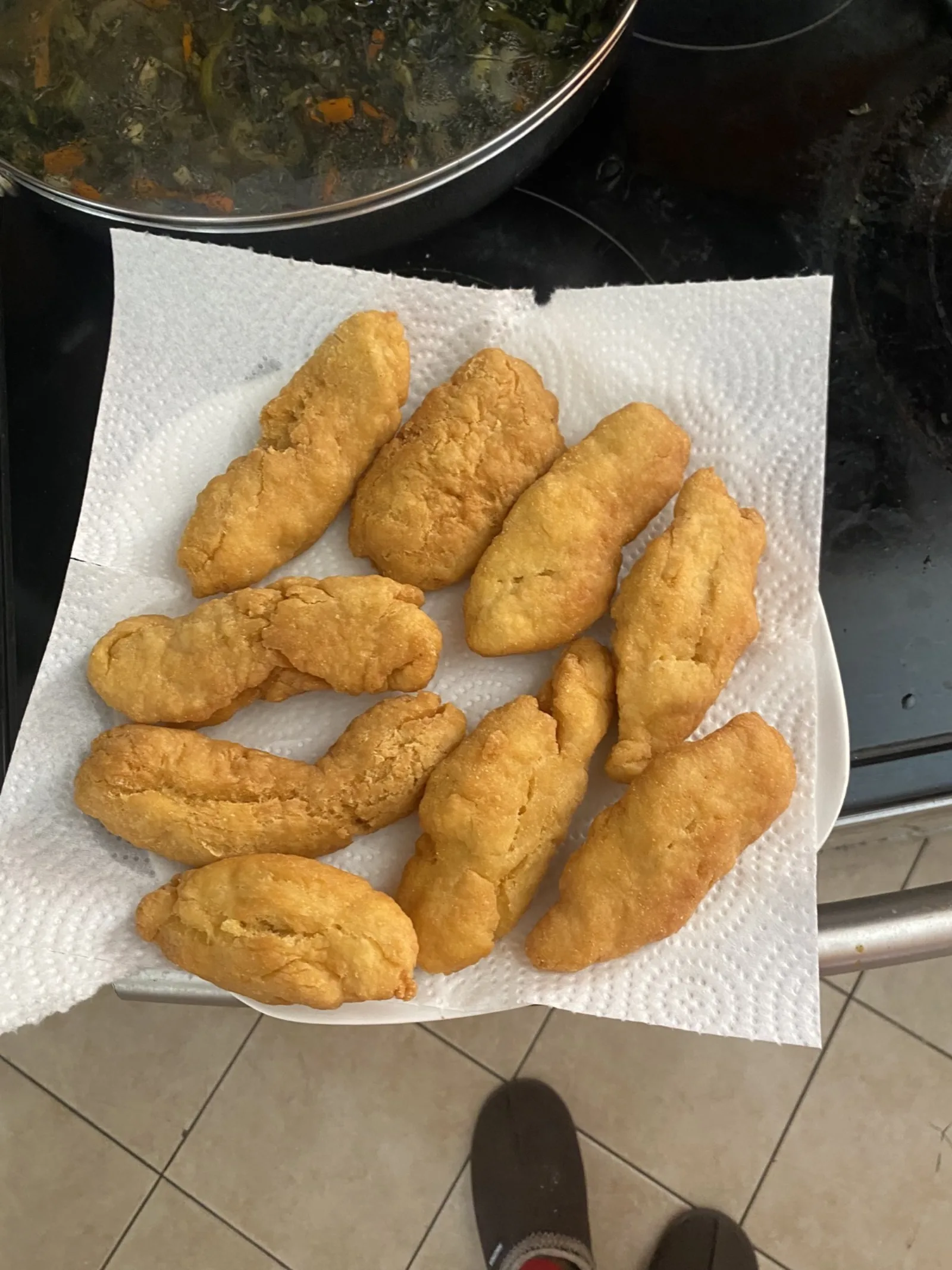 Freshly fried dumplings